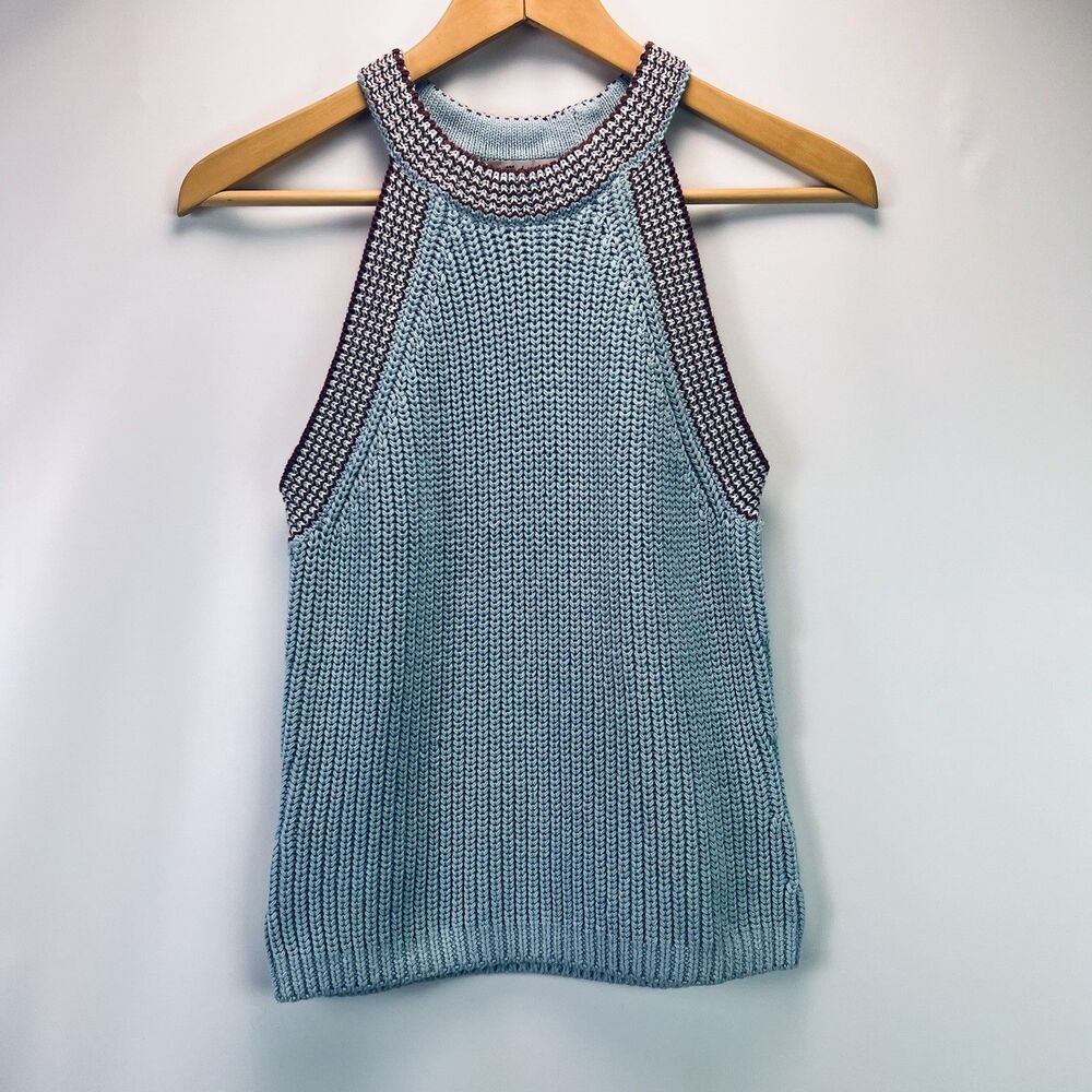Madewell Valley Sweater Tank Top XS Blue Knit Sleeveless